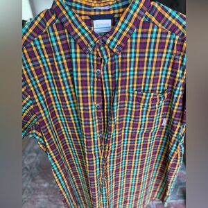 Columbia Colorful Plaid Shirt
